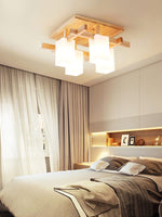Japanese Square Wooden Art Ceiling Lamp