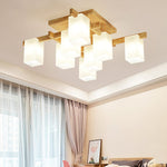 Japanese Square Wooden Art Ceiling Lamp