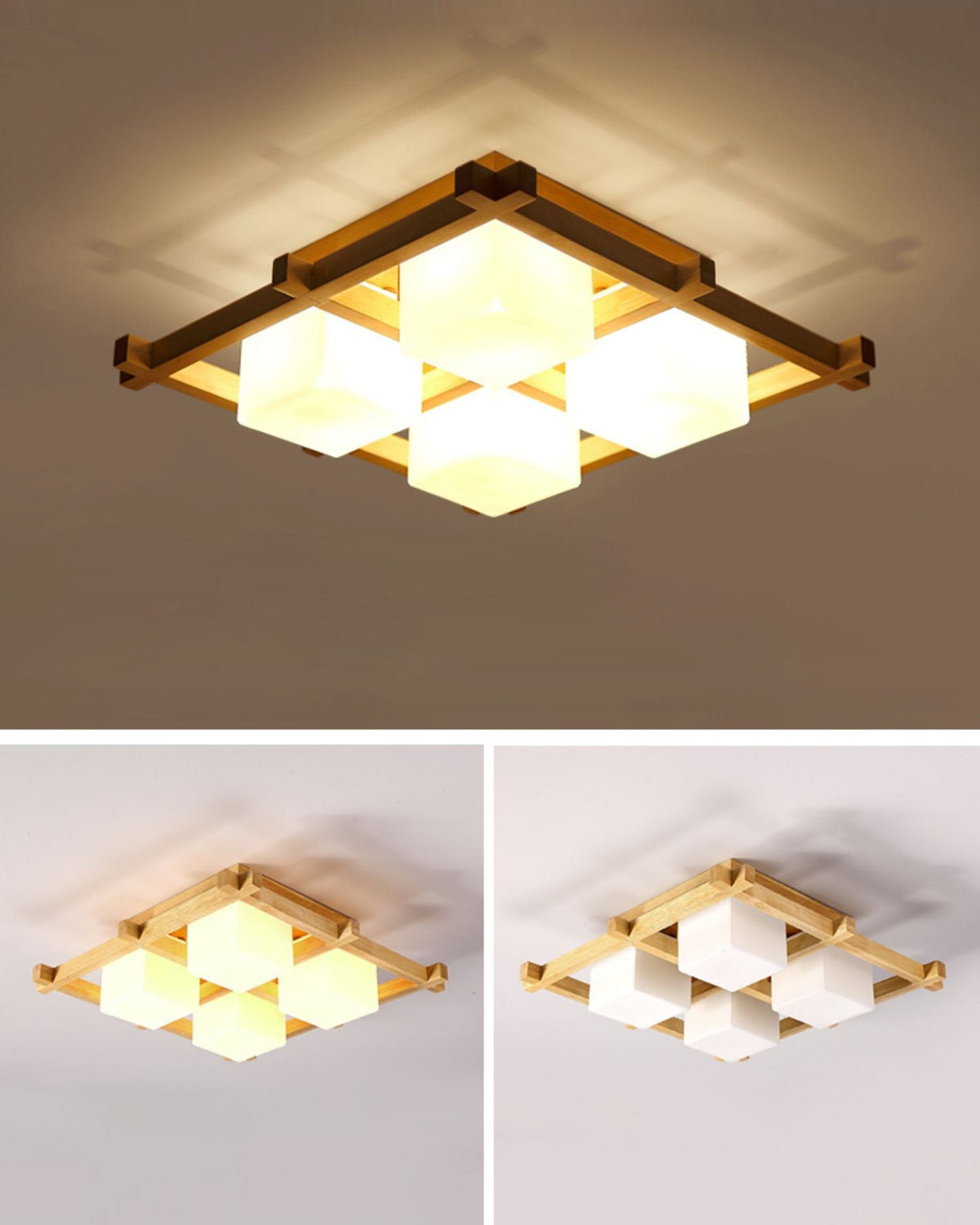 Japanese Style Lattice Ceiling Lamp