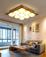 Japanese Style Lattice Ceiling Lamp