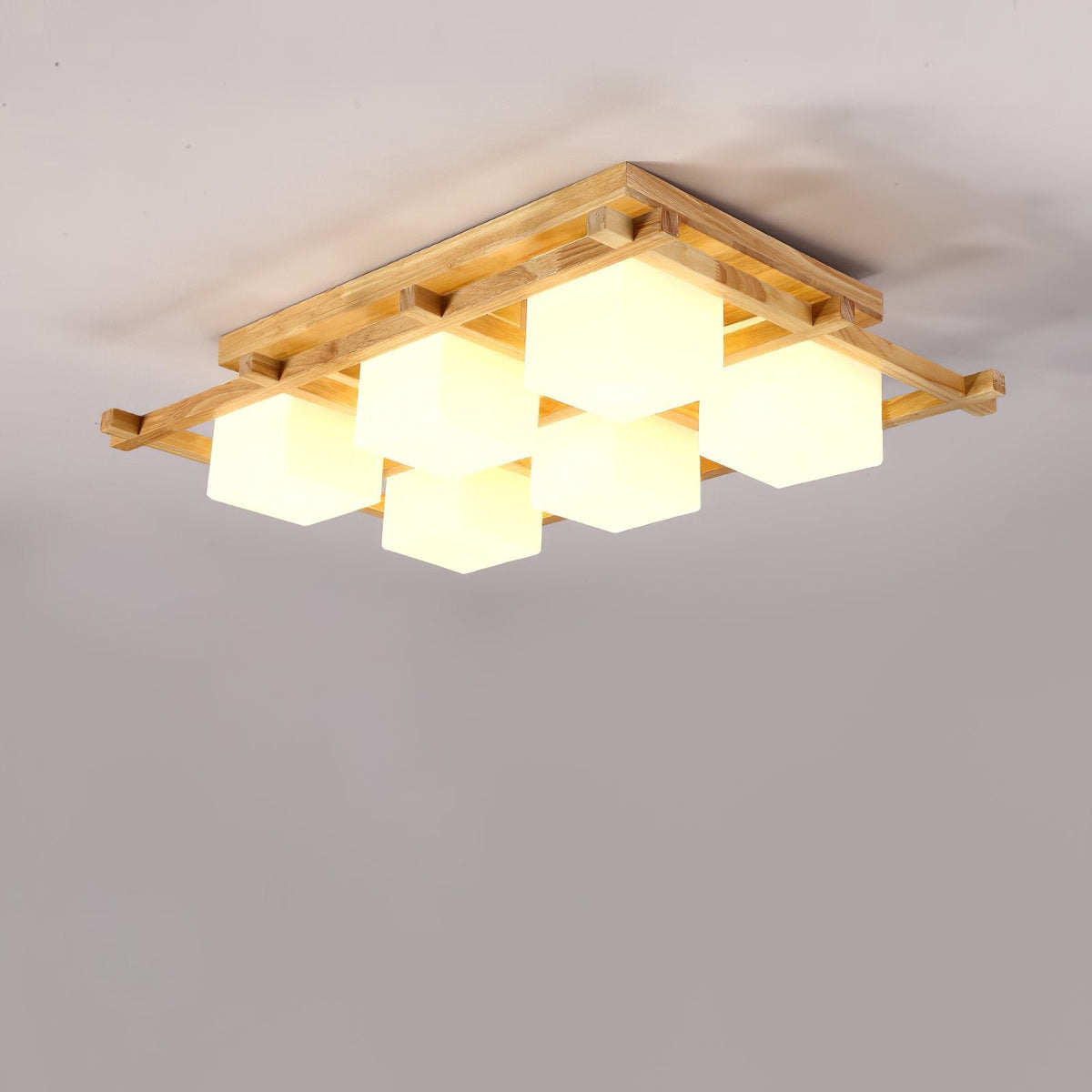 Japanese Style Lattice Ceiling Lamp