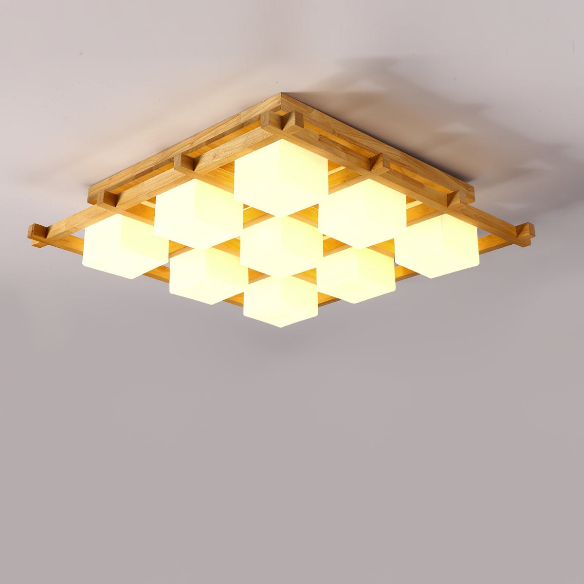 Japanese Style Lattice Ceiling Lamp