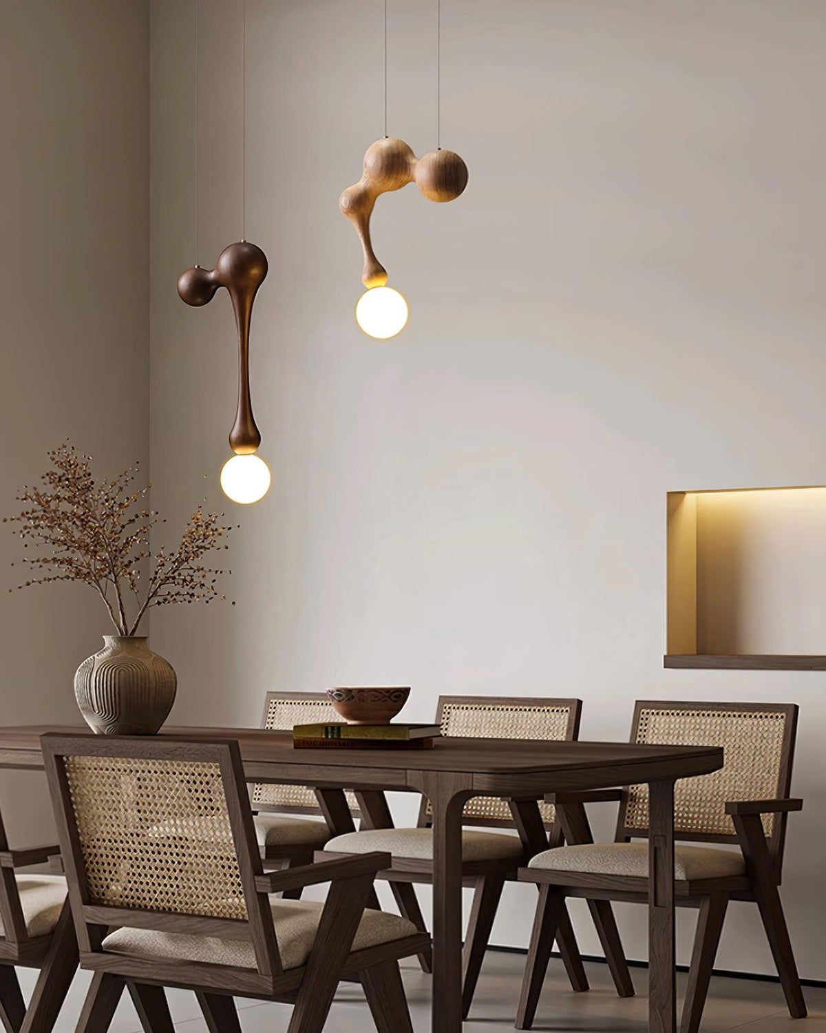 Jenna Wooden Pendant Light – Handcrafted Designer Hanging Lamp for Dining & Living Spaces