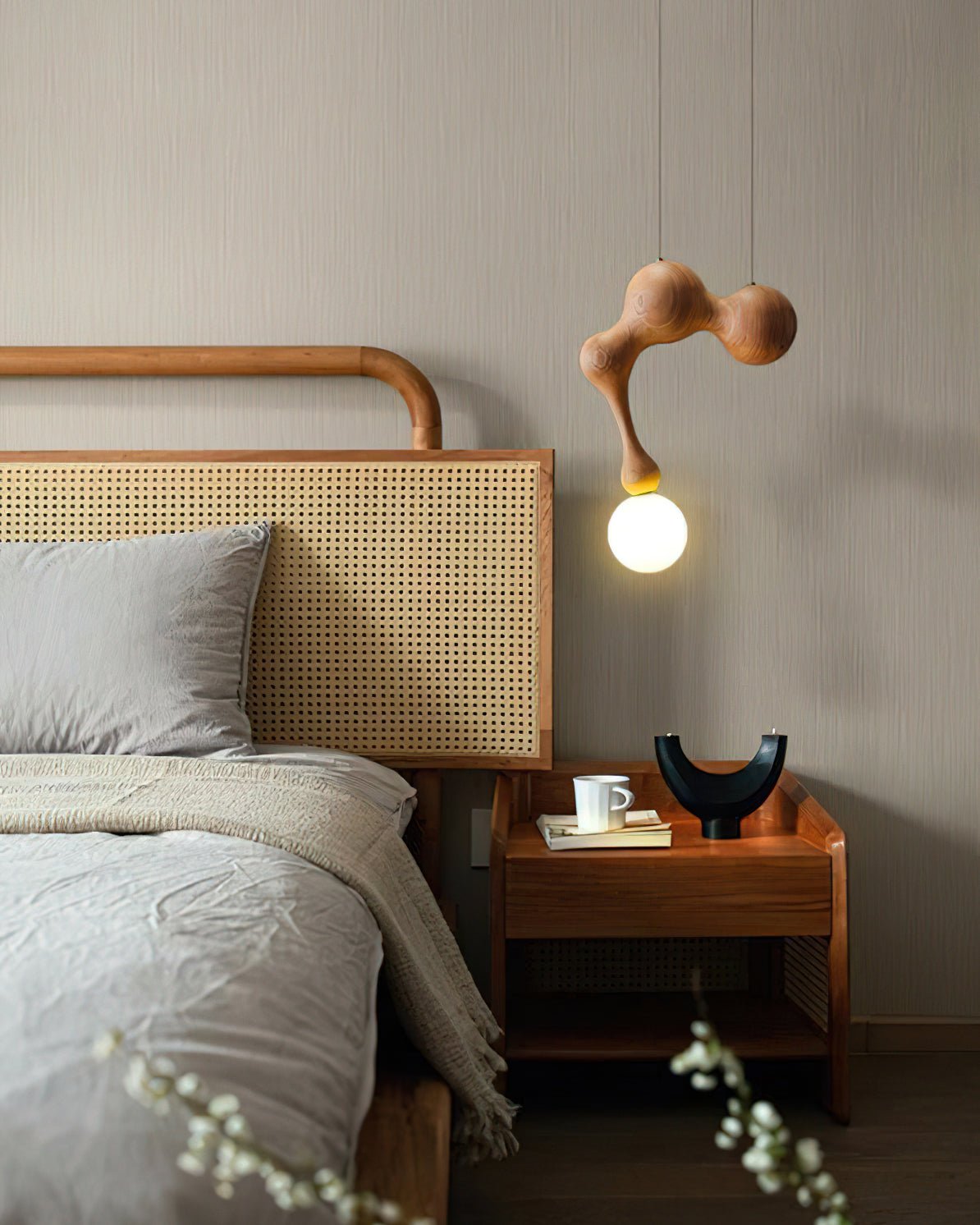 Jenna Wooden Pendant Light – Handcrafted Designer Hanging Lamp for Dining & Living Spaces