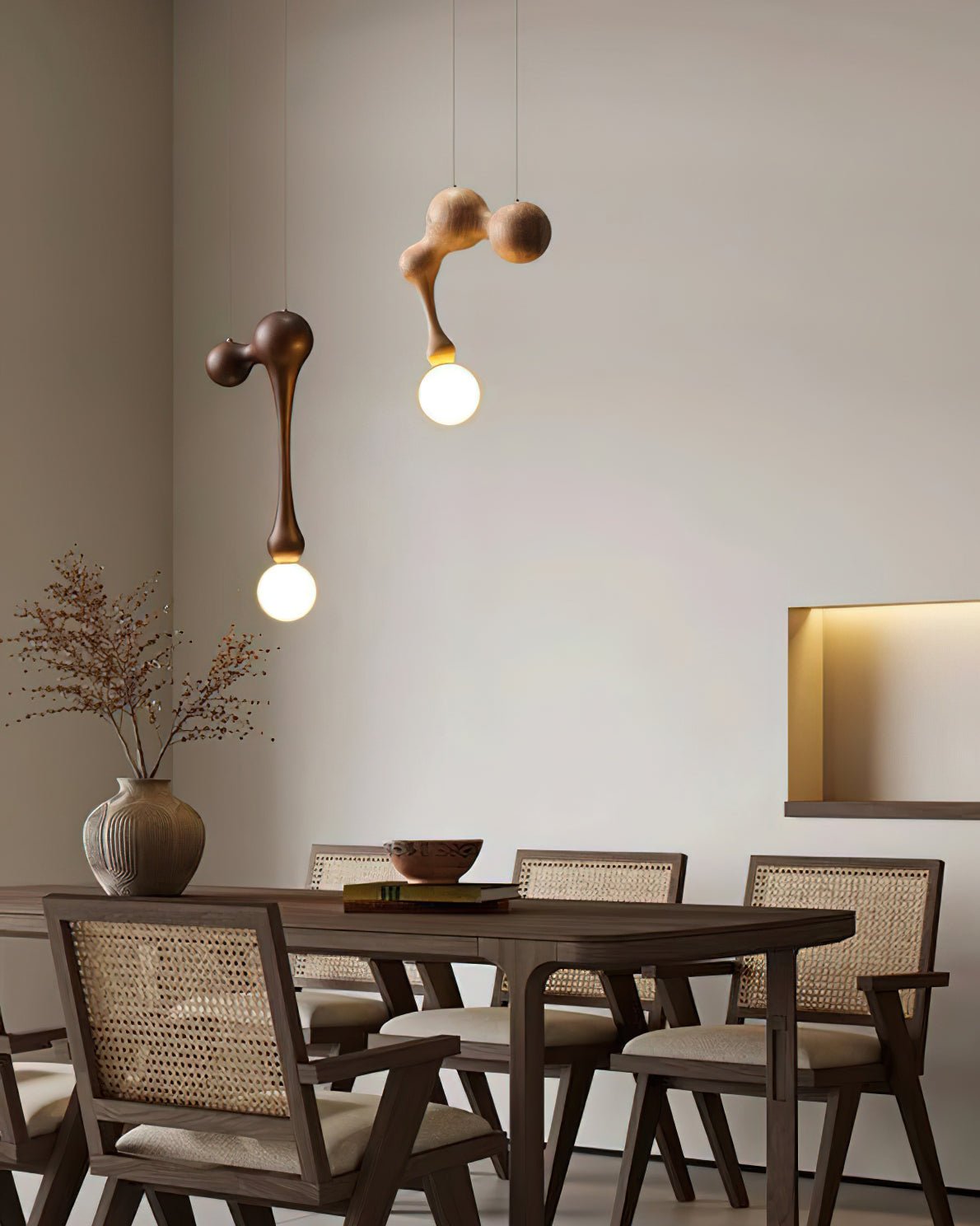 Jenna Wooden Pendant Light – Handcrafted Designer Hanging Lamp for Dining & Living Spaces