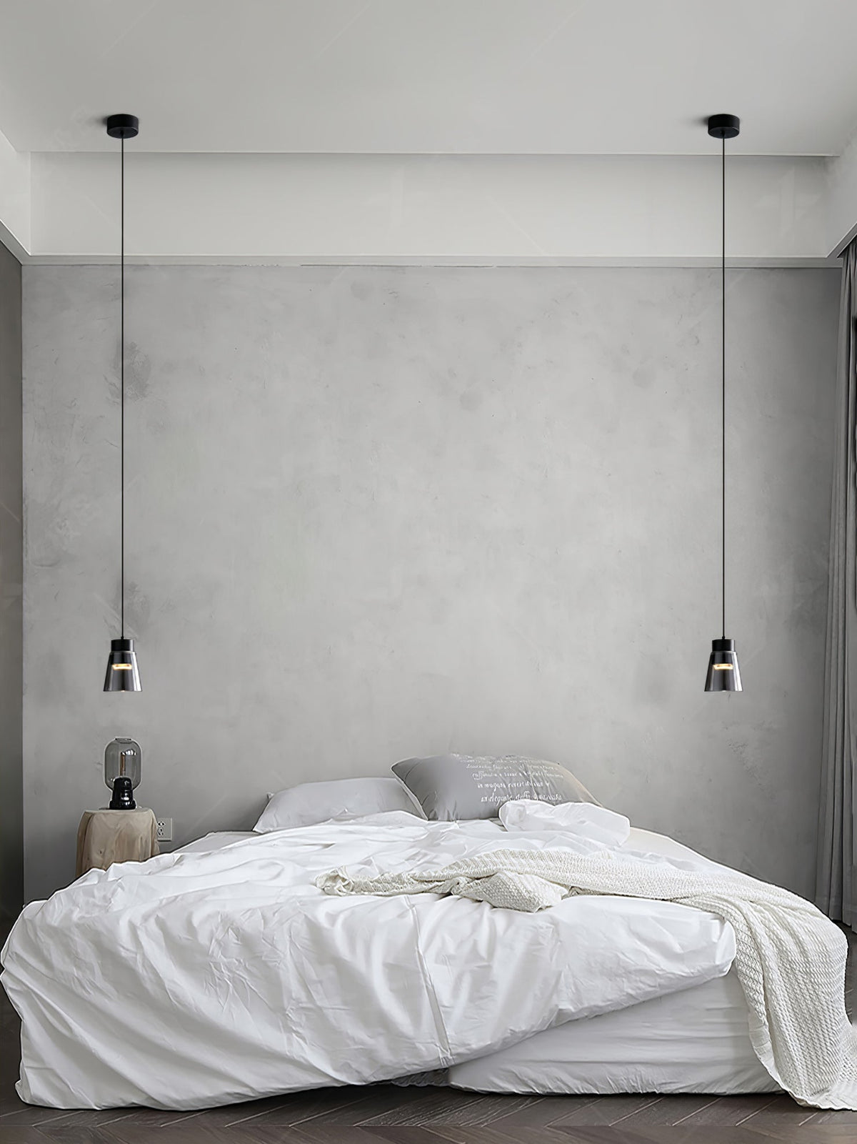 Jerez2 Modern LED Pendant Light in Smokey Gray Glass for Dining Room & Kitchen Island