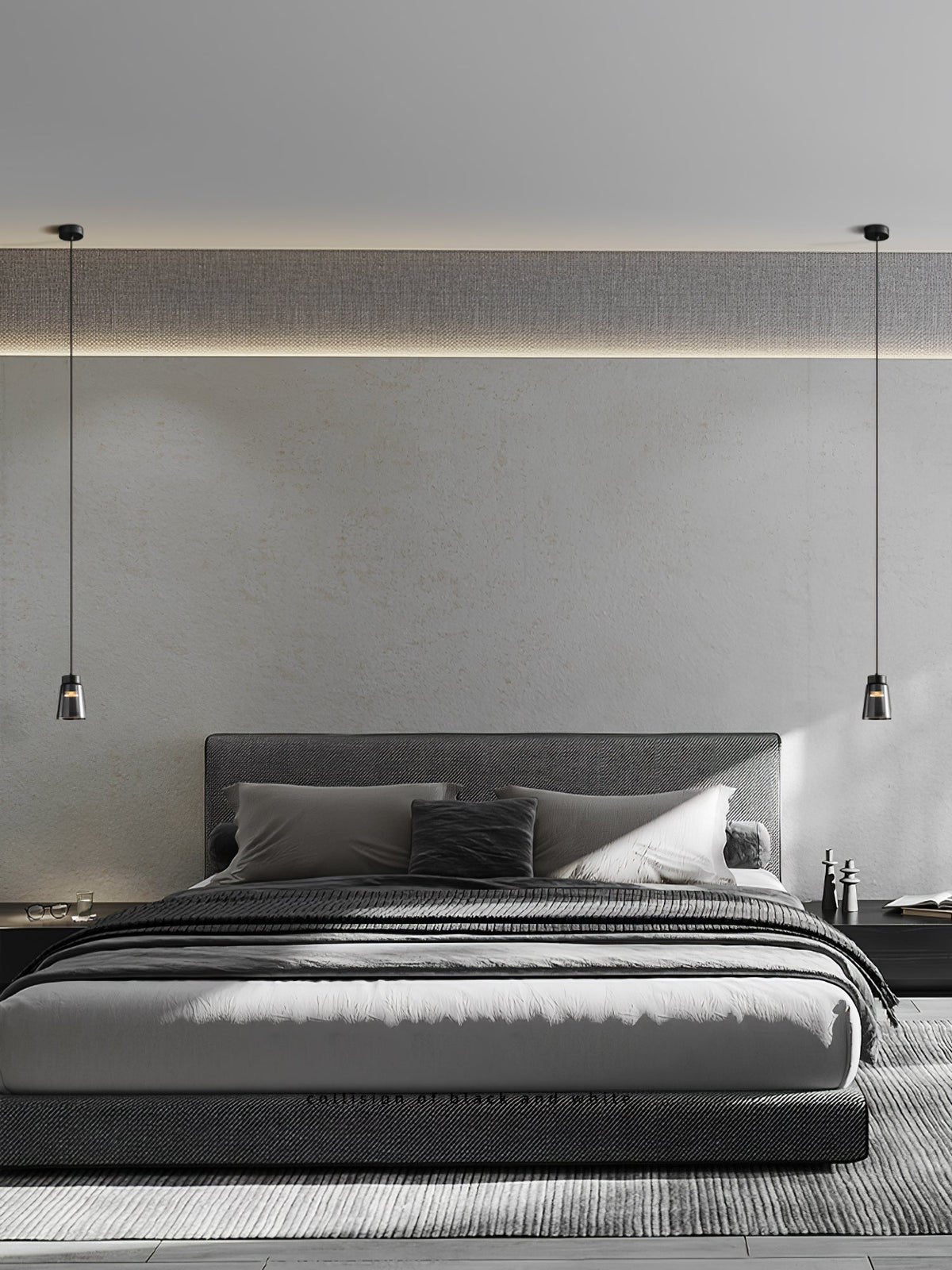 Jerez2 Modern LED Pendant Light in Smokey Gray Glass for Dining Room & Kitchen Island