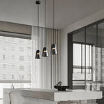 Jerez2 Modern LED Pendant Light in Smokey Gray Glass for Dining Room & Kitchen Island
