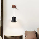 Jorren Wall Sconce in Black Travertine and Walnut
