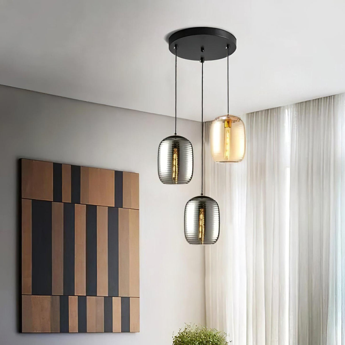 Joselina Glass Pendant Light – Contemporary Gold Finish Ceiling Lamp