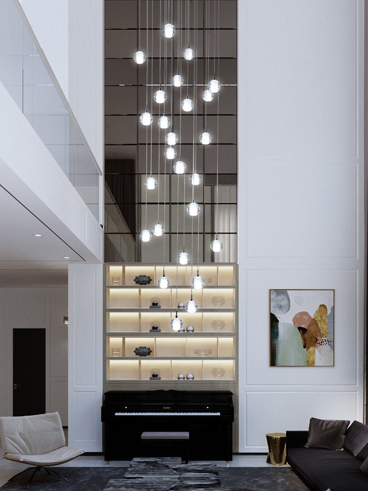 Crystal Ball Pendant Light – Chrome & Clear Glass Chandelier