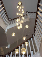 Crystal Ball Pendant Light – Chrome & Clear Glass Chandelier