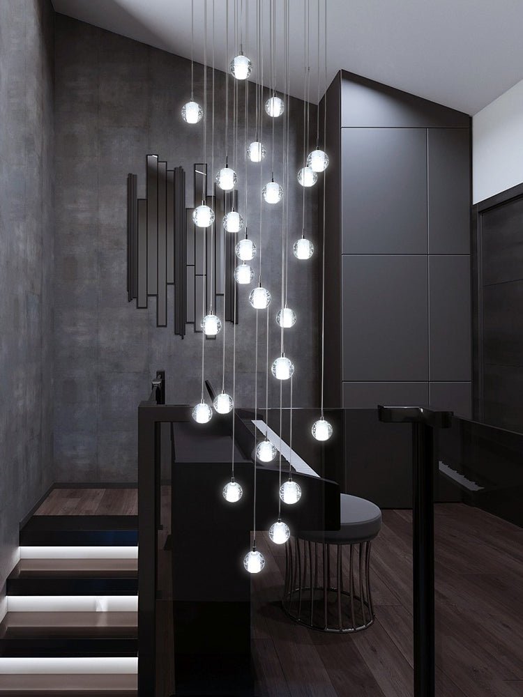 Crystal Ball Pendant Light – Chrome & Clear Glass Chandelier