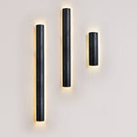 Kaedran Black Travertine LED Wall Sconce with Halo Backlighting