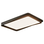 Kaelen Duet Flush Mount Ceiling Light – Modern LED Wood Grain & Iron