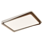 Kaelen Duet Flush Mount Ceiling Light – Modern LED Wood Grain & Iron