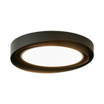 Kaelen Duet Flush Mount Ceiling Light – Modern LED Wood Grain & Iron