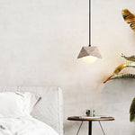 Kaelo Pendant Light in Yellow Travertine with Glass Globe