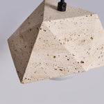 Kaelo Pendant Light in Yellow Travertine with Glass Globe