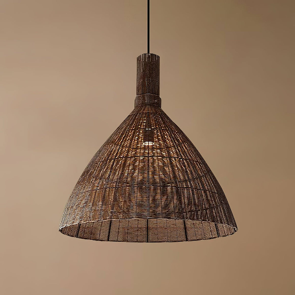 Kalani Woven Rattan Pendant Light – Natural Organic Modern Hanging Lamp