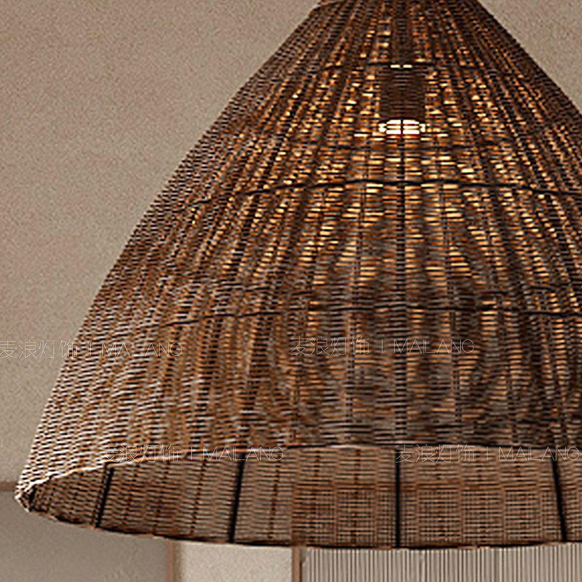 Kalani Woven Rattan Pendant Light – Natural Organic Modern Hanging Lamp