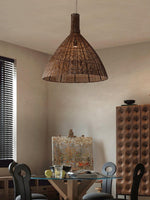 Kalani Woven Rattan Pendant Light – Natural Organic Modern Hanging Lamp