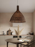 Kalani Woven Rattan Pendant Light – Natural Organic Modern Hanging Lamp