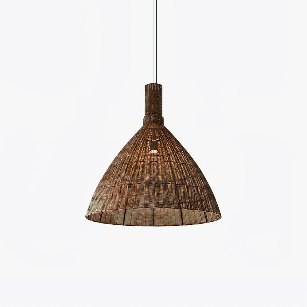 Kalani Woven Rattan Pendant Light – Natural Organic Modern Hanging Lamp