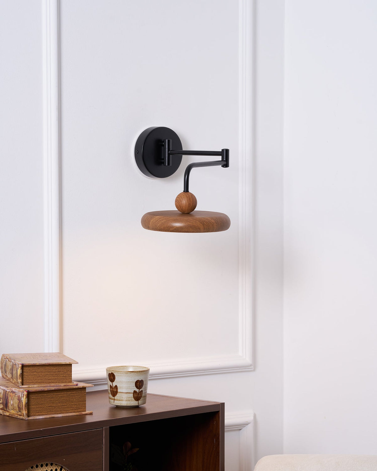 Karlin Swing Arm LED Wall Sconce in Metal and Acrylic