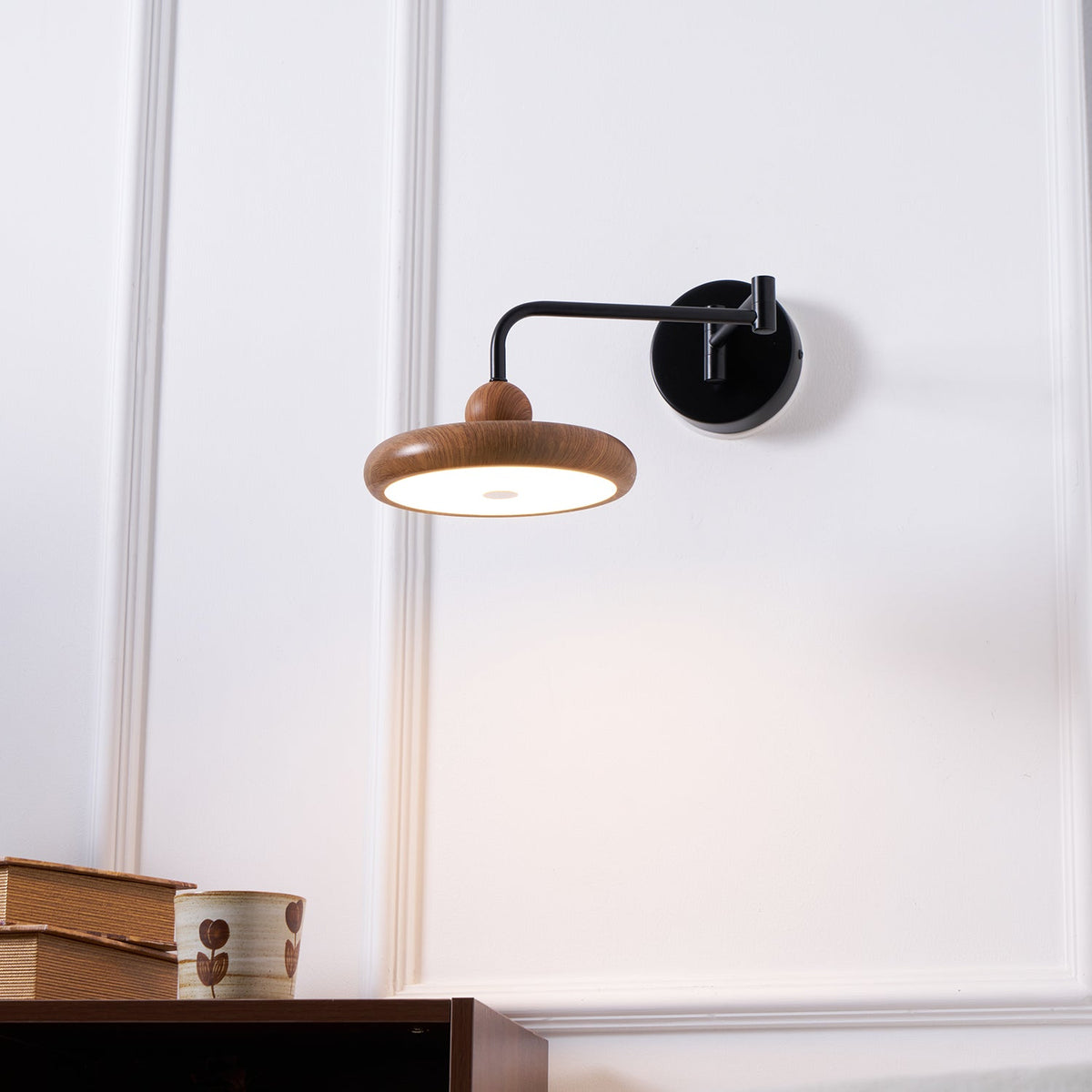 Karlin Swing Arm LED Wall Sconce in Metal and Acrylic