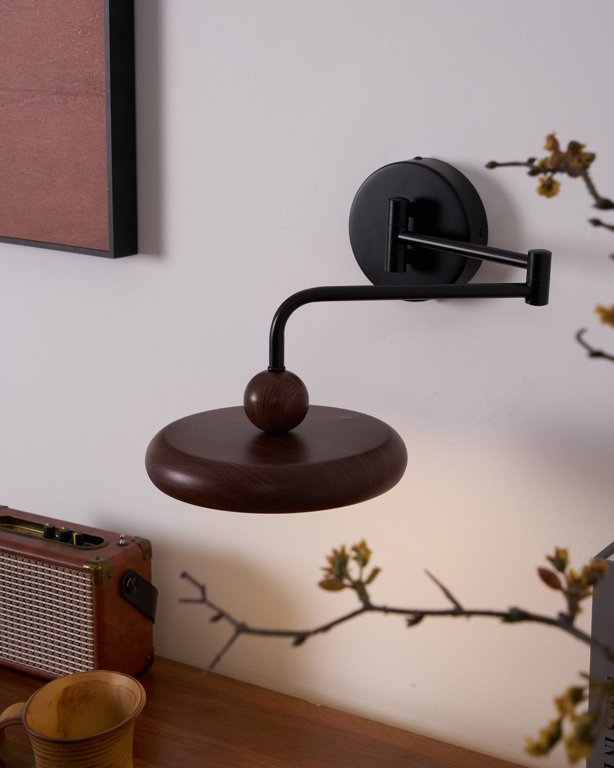 Karlin Swing Arm LED Wall Sconce in Metal and Acrylic