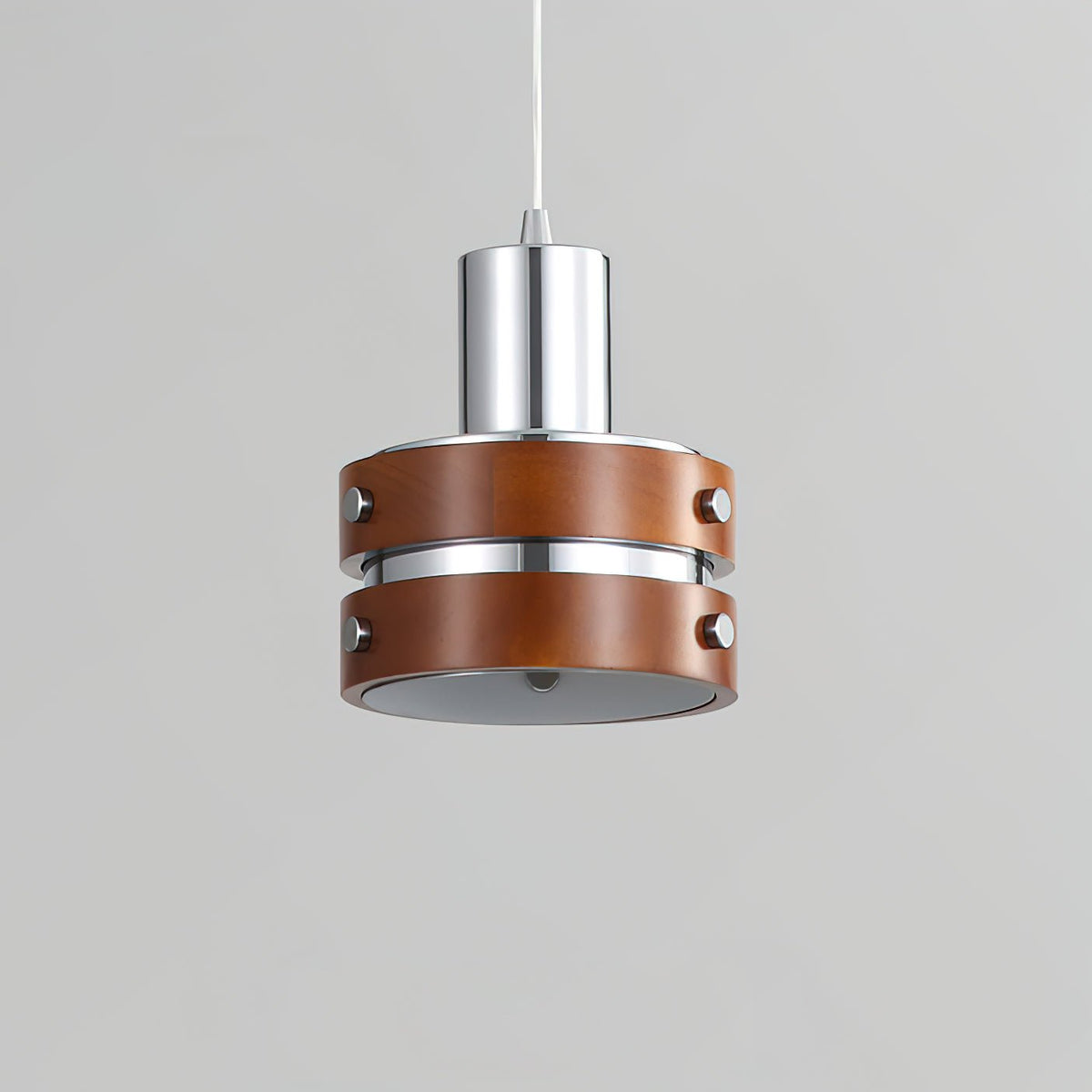 Karry Pendant Light in Chrome and Walnut Wood for Modern Interiors