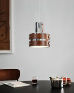 Karry Pendant Light in Chrome and Walnut Wood for Modern Interiors