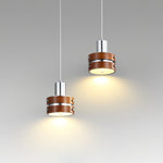 Karry Pendant Light in Chrome and Walnut Wood for Modern Interiors
