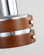 Karry Pendant Light in Chrome and Walnut Wood for Modern Interiors