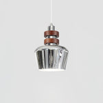 Karry Pendant Light in Chrome and Walnut Wood for Modern Interiors
