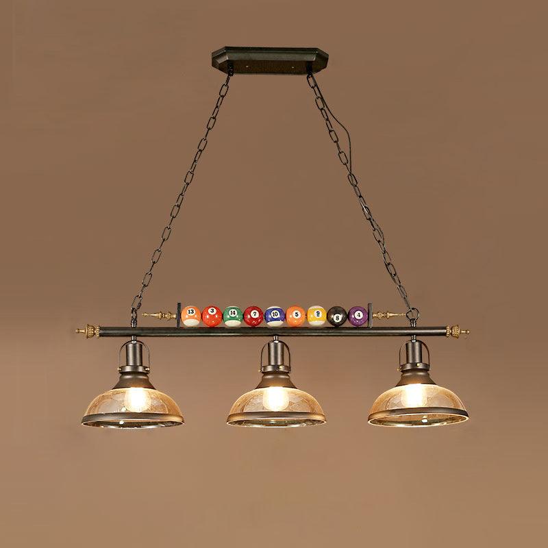 Kasha Billiard Chandelier – Modern Glass Linear Pendant for Kitchen Island and Game Room
