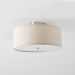 Kasha Linen Flush Mount Ceiling Light – Modern Minimalist Fabric Shade for Bedroom and Living Room