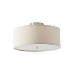 Kasha Linen Flush Mount Ceiling Light – Modern Minimalist Fabric Shade for Bedroom and Living Room