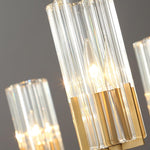 Kayla Brass Chandelier – Modern Glass Pendant Light for Dining Room & Living Room