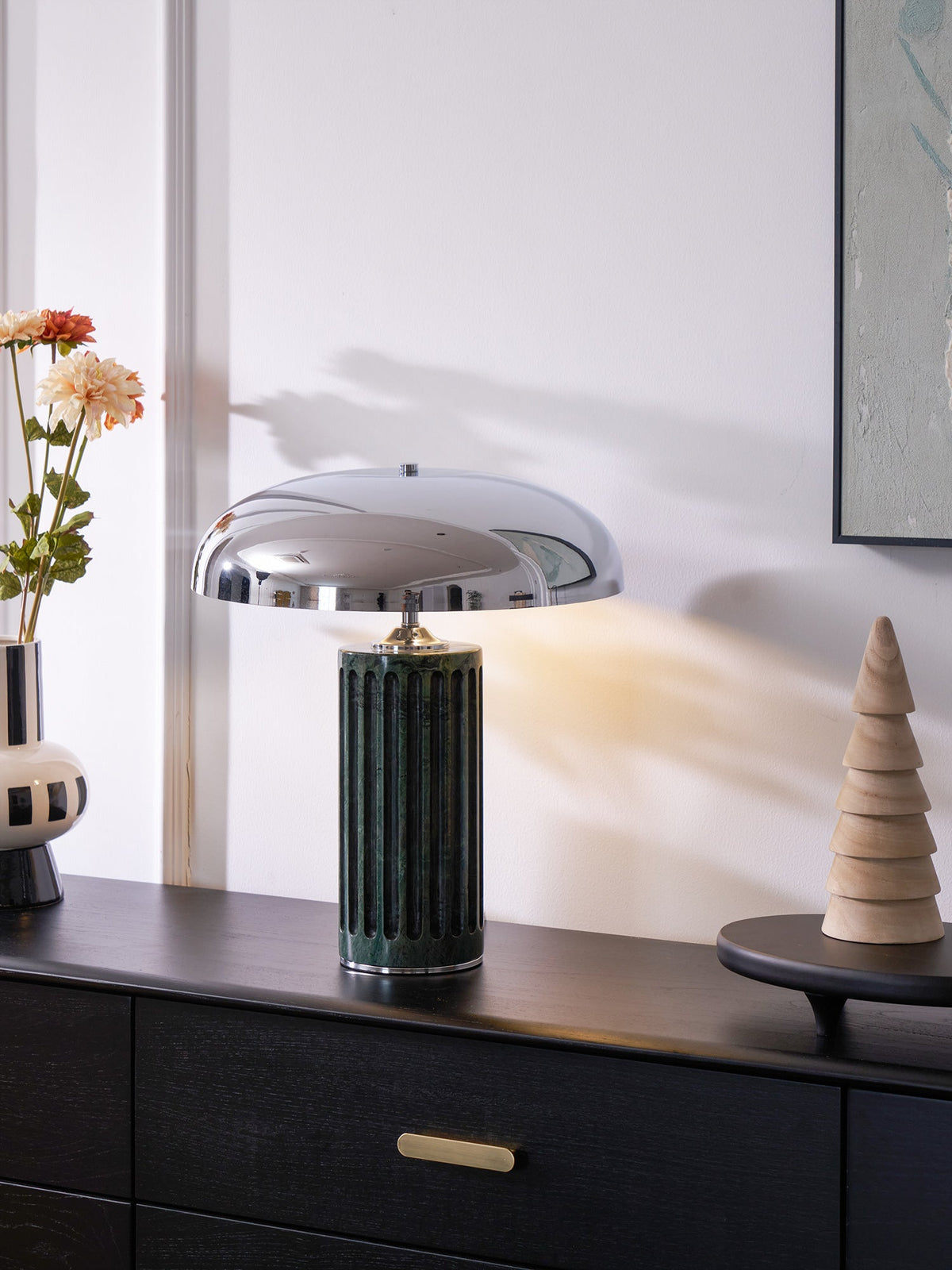 Aurelio Dome Table Lamp with Marble Base – Modern Sculptural Lighting
