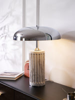 Aurelio Dome Table Lamp with Marble Base – Modern Sculptural Lighting
