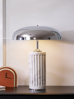 Aurelio Dome Table Lamp with Marble Base – Modern Sculptural Lighting