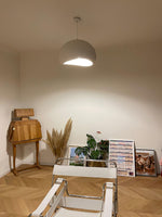 Selene Halia Pendant Light — Moon-Inspired Dome Pendant in Grey or White