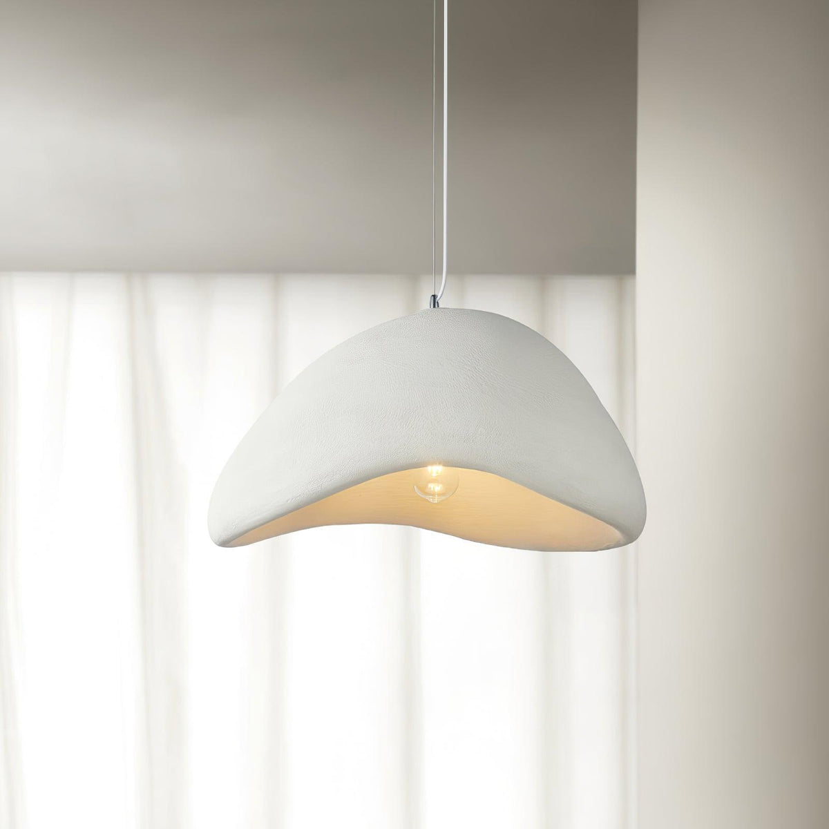 Selene Halia Pendant Light — Moon-Inspired Dome Pendant in Grey or White