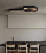 Kinetic Spiral Wall Sconce with LED Light in Black and Wood