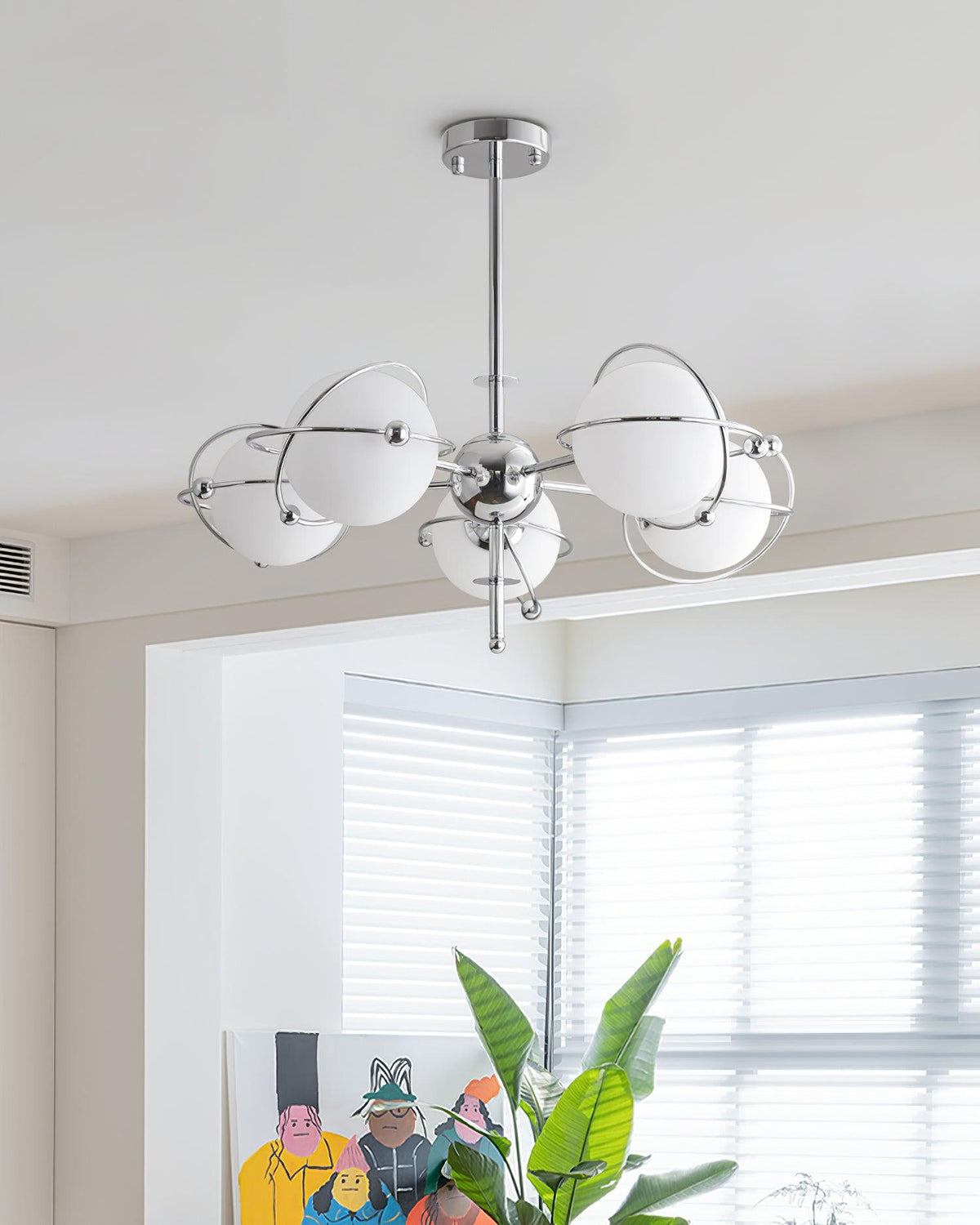 Kittelson Modern Glass and Metal Chandelier for Dining Room and Living Room
