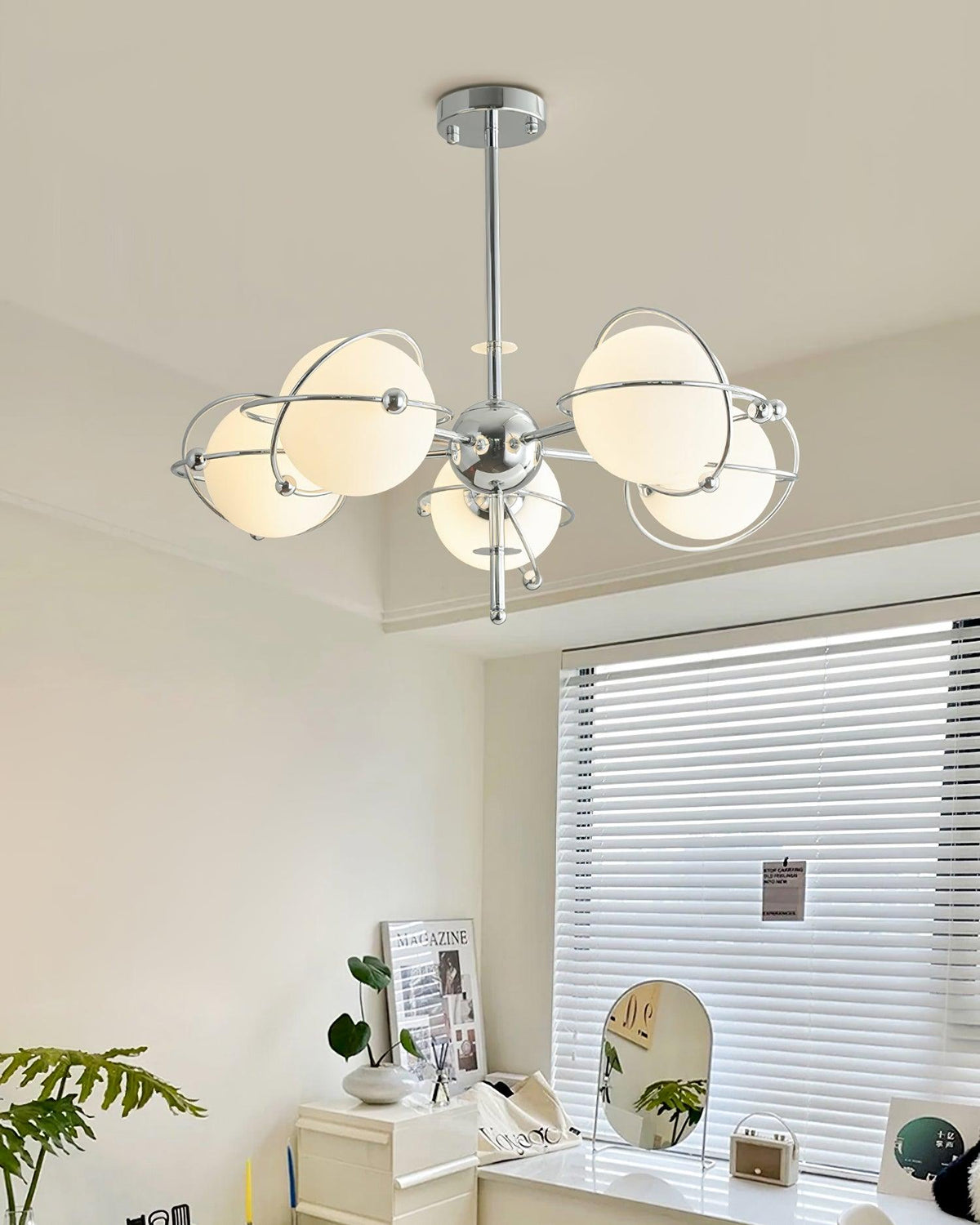 Kittelson Modern Glass and Metal Chandelier for Dining Room and Living Room