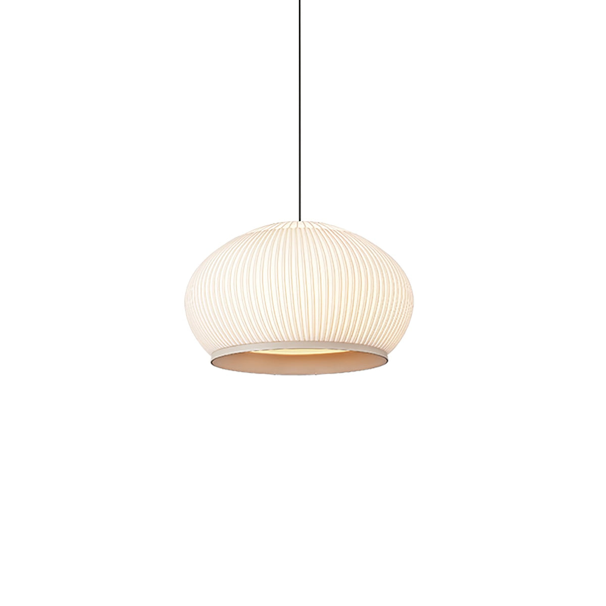 Lantern Knit Pendant Light – Woven Fabric Shade, Modern Minimalist Ceiling Lamp