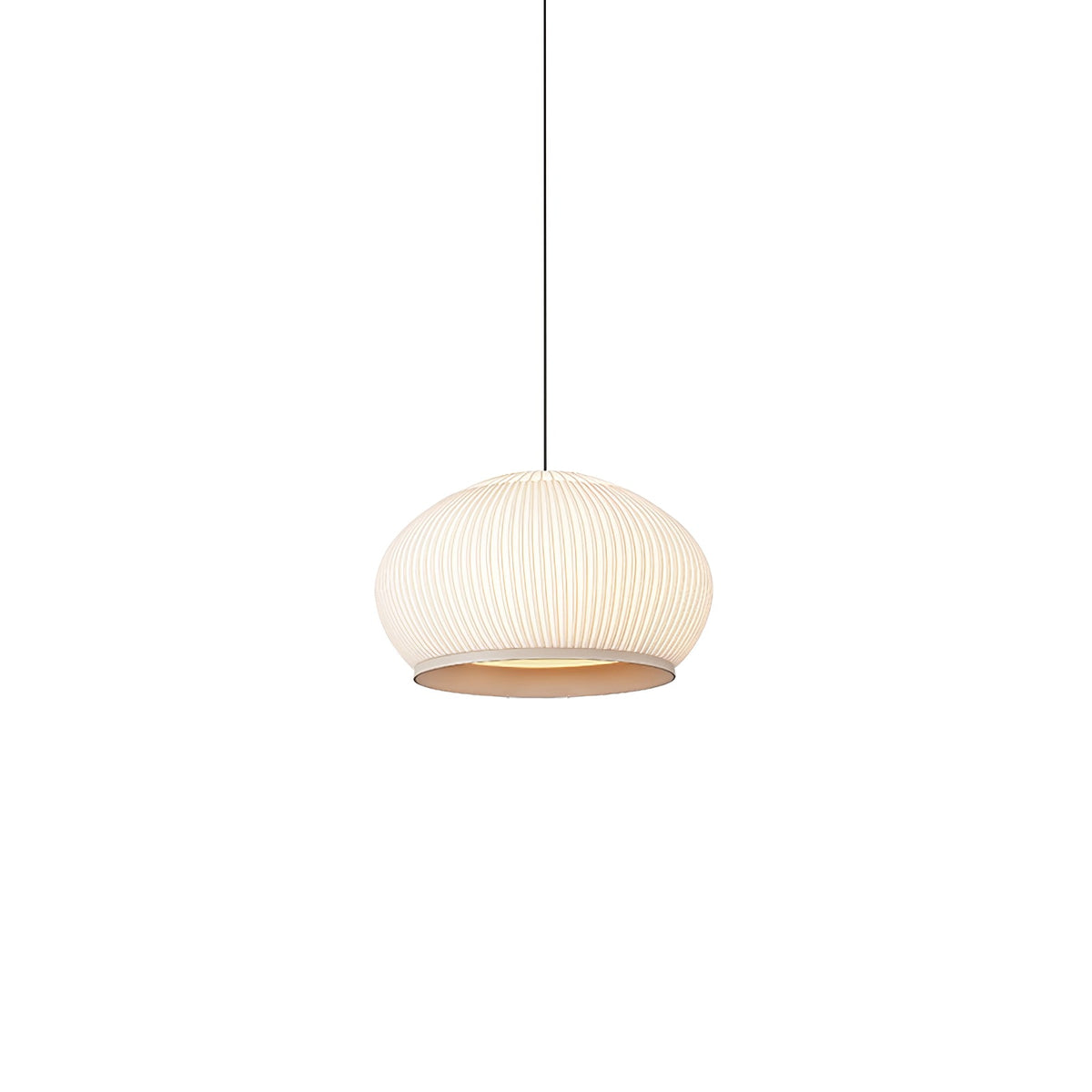 Lantern Knit Pendant Light – Woven Fabric Shade, Modern Minimalist Ceiling Lamp